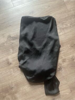 Zara Black Satin Backless Top